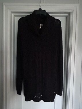 Cozy Black multicolor Women's Cowl Neck Sweater